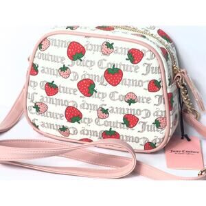 Juicy Couture Freshly Picked Strawberry Pecan White Diamond Crossbody Bag Charm